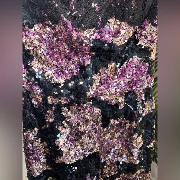 Marchesa Notte Floral Sequin Sheath $795